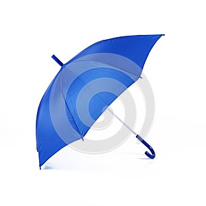 Isolated blue umbrella in white background