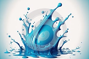 Isolated blue water splash on a white background