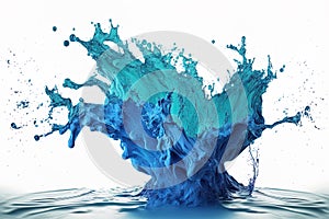 Isolated blue water splash on a white background
