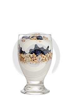 Isolated blueberry parfait