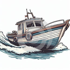 isolated boat trip clipart whit background