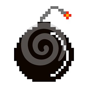 Isolated bomb cartoon pixelated icon