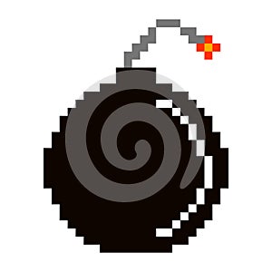 Isolated bomb cartoon pixelated icon photo