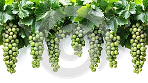 Isolated Border of Fresh Grapevine