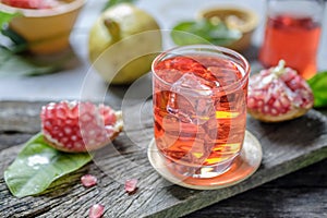 Isolated bottle of pomegranate juice