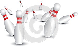 Isolated bowling pins