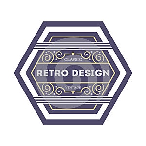 Isolated branding element in retro style