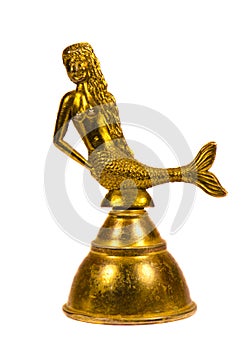 Isolated brass bell with undine