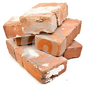 Isolated Brick Building Masonry Bricklayer Construction Work white background