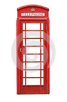 Isolated British Telephone Box