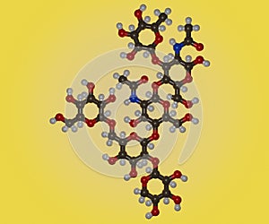 Isolated bromelain molecule 3d rendering