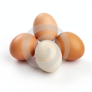 Isolated Brown And White Eggs With Realistic Detailing