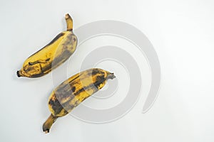 Isolated bruised and ripe bananas