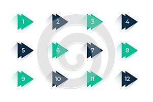 isolated bullet points element in pointer shape