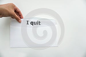 Isolated business concept of quitting the job