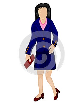 Isolated business woman on white background