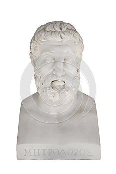 Isolated bust of Metrodorus of Lamsacus (the younger) - greek ph