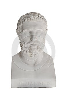 Isolated bust of Periandros (died in 583 before Christ) - replica in the Achilleon palace in Corfu. photo