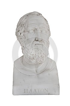 Isolated bust of Platon (died 348 before Christ). photo