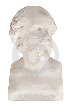 Isolated bust of William Shakespeare in the Achilleion in Corfu/Greece.