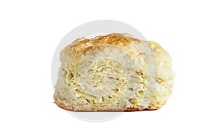 Isolated Buttermilk Southern Biscuit over White