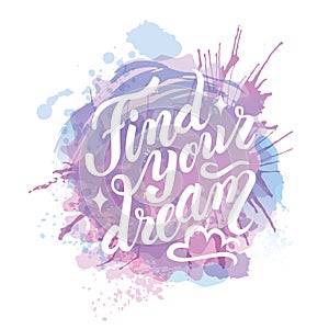 Isolated calligraphic hand drawn lettering photo