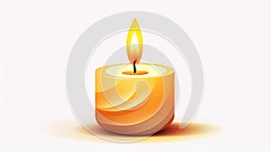 Isolated Candle Vector Illustration In Light Orange - Spiritual Meditations