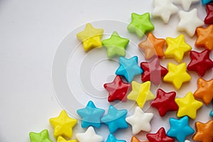 Isolated Candy Stars Close Up