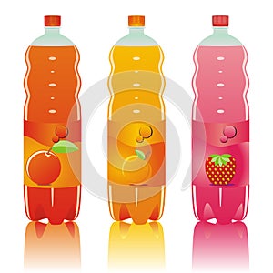 Isolated carbonated drinks bottles set