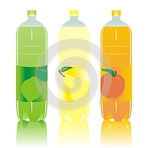 Isolated carbonated drinks bottles set