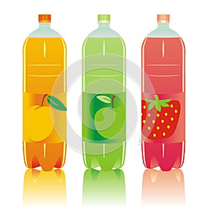 Isolated carbonated drinks bottles set