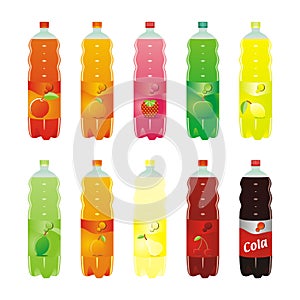 isolated carbonated drinks set