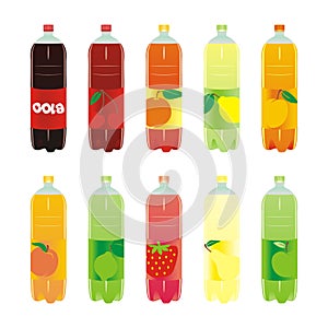 Isolated carbonated drinks set
