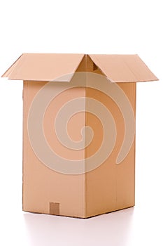 Isolated cardboard box