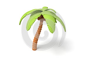 Isolated cartoon 3D palm with cast shadow
