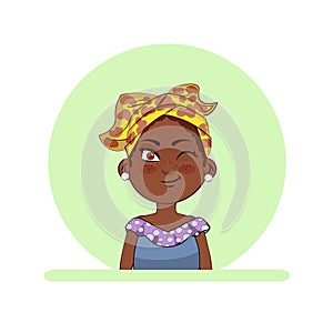 Isolated cartoon of a Afro-descendant woman