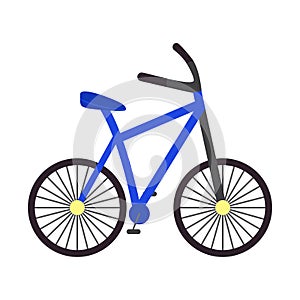 Isolated cartoon bicycle on white background. Flat vector vehicle icon