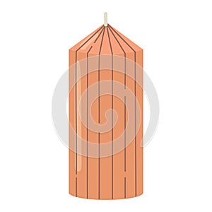 Isolated cartoon geometric red candle. Modern decoration for home interior, spa, relax.