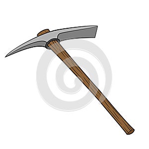 Isolated Cartoon Pick Axe