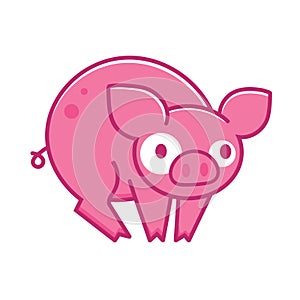 Isolated cartoon pig icon.