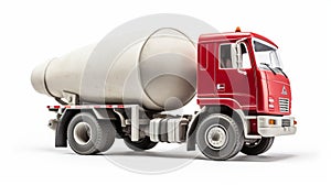 Isolated Cement Mixer Truck On White Background