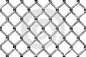 Isolated Chain Link Fence on White Background. Generative ai