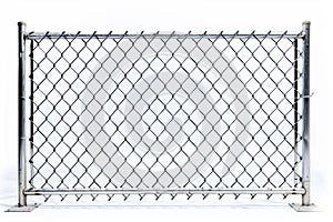 Isolated Chain Link Fence on White Background. Generative ai