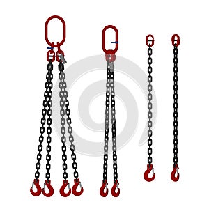 Isolated chain sling on white background