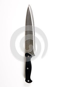 Isolated Chefs knife on white background with path