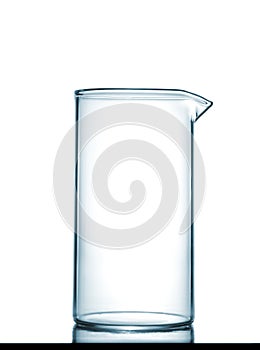 Isolated chemical beaker on table