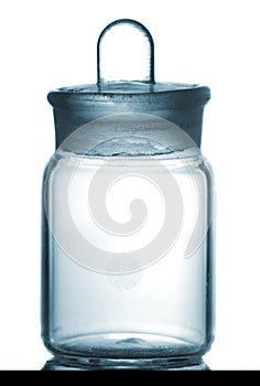 Isolated chemical sample bottle on table