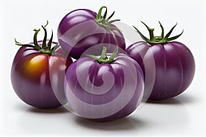 Isolated Cherokee Purple Tomato on a white background.