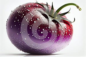 Isolated Cherokee Purple Tomato on a white background.