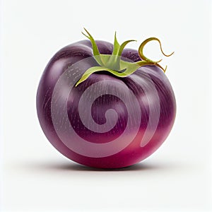 Isolated Cherokee Purple Tomato on a white background.